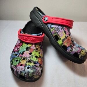 Rare Crocs‎ Jon Burgerman Limited Edition Womens 10 Mens 8 Burger Doodles Art